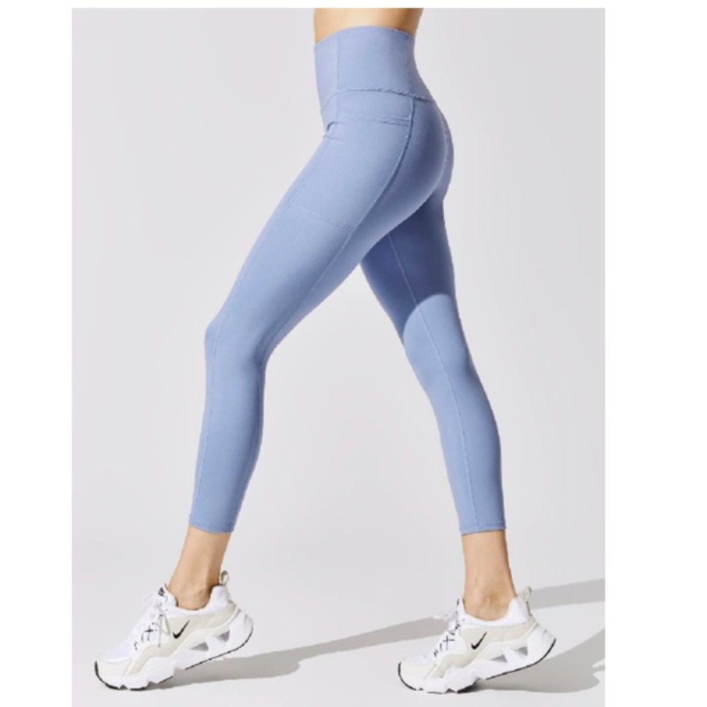 Carbon38 High Rise 7/8 Legging with Pockets in Cloud Compression Indigo - Picture 2 of 5